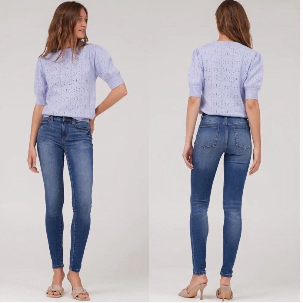 Lila Ryan Louse Skinny Jeans In Market Medium Blue Wash Stretchy Fitted Size 31
